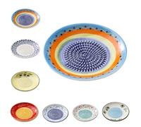 Ceramic Garlic Grater Plate Bowl Tomato Dish, Spanish Pan Con Tomate Plate Grater, Spanish Tomato Graters Plates with Brush, Cheese Fruit Crusher Grinder Ginger Grating Tool for Kitchen