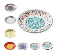 Ceramic Garlic Grater Plate Bowl Tomato Dish, Spanish Pan Con Tomate Plate Grater, Spanish Tomato Graters Plates with Brush, Cheese Fruit Crusher Grinder Ginger Grating Tool for Kitchen