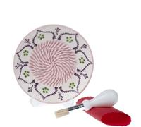 Ceramic Garlic Grater Plate - Handmade 4 Pcs Press - Natural Grinder - Decorative Mincer - Ginger, Cheese Grater - Hand Dish (Vanilla White)