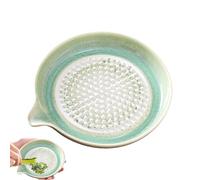 Ceramic Garlic Grater Plate Handmade Gradient Glaze Ceramic | Garlic Grater Decorative Mincer for Onion Lemon Chocolate Cheese Vegetable Home Kitchen