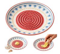 Ceramic Garlic Grater Plate, Natural Grinder, Handmade Hand Painted Grating Plate, Spanish Pan Con Tomate Plates Graters, Decorative Mincer for Cheese Tomato Paste Dishwasher Safe