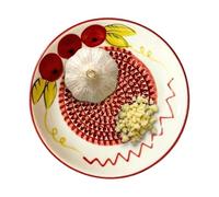 Ceramic Garlic Grater Plate Non-Slip Food-Grade | Spanish Tomato Grater Plate Ginger Cheese Nut Wasabi Onion Yam for Home Counter Apartment Restaurant Camping BBQ