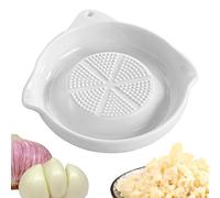 Ceramic Garlic Grater Plate - Porcelain Grinding Dish, Ginger Crusher | 5.31in Multifunction Shredding Tool, Manual Kitchen Prep Accessory for Onion Turmeric Cheese Fruit Vegetable Cooking Catering Re