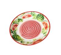 Ceramic Garlic Grater Plate with Raised Grinding Center, Shallow Prep Tray for Sauce Seasoning Kitchen Daily Use Garlic Rubbing Plate Ceramic Sauce Prep Tray Condiment Grinding Server Textured Tool