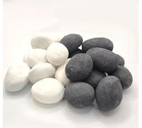 Ceramic Gas Fire Pebbles Dark Grey & White Set of 24 Suits Gas & Ethanol Fires