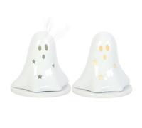 Ceramic Ghost Tealight And Incense Cone Holder