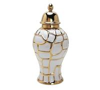 Ceramic Ginger Jar With Lid Decorative Flower Vases Porcelain Temple Traditional For Home Oriental
