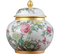 Ceramic Ginger Jar With Lid For Home Decor, Chinese Porcelain Temple Jar, Ceramic Glossy Handmade Decorative Vase, Tea Storage Jars, Tea Containers,