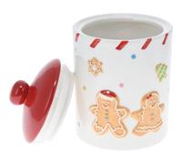 Ceramic Gingerbread Christmas Storage Jar | Christmas Biscuit Barrel Food Storage Pot Kitchen Jar With Lid | Christmas Gingerbread Cookie Jar - 18cm