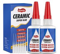 Ceramic Glue 35g x 2 Pack - Ultra Strong, Instant, Waterproof, high Temperature Resistant, Food Grade Super Glue Adhesive for Porcelain, Pottery, Dishes, Tiles, DIY Crafts, and More