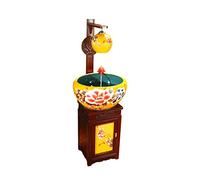 Ceramic Goldfish Bowl with Circulating Water Filter for Living Room, Freestanding Design Enhances Fish Culture Experience