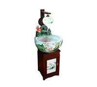 Ceramic Goldfish Bowl with Circulating Water Filter for Living Room, Freestanding Design Enhances Fish Culture Experience
