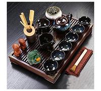 Ceramic Gongfu Tea Set with Tray & Tools Chinese Tea Service for Office & Home gant Brown Tea Set Gift Traditional Chinese Tea Experience Simple Design