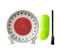 Ceramic Grater Plate - 3 Pieces Manual Food Grater, Multi Function Garlic Bowl | Ginger Grinding Dish, Kitchen Prep Tool with Cleaning Brush for Cheese, Tomato, Fruit, Strawberry, Baking and Cooking