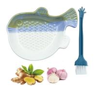 Ceramic Grater Plate, Garlic Grater Plate for Ginger Tea Preparation and Baby Food Making, Pufferfish Design Grater Plate with Ceramic Construction