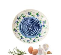 Ceramic Grater Plate, Manual Ceramic Bowl with Fruit Pattern, Garlic Grating Bowl, for Peeling and Baking Ginger, Tomatoes, Chocolate in the Kitchen