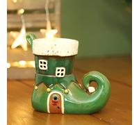 Ceramic Green Elf's Boot Wax Melt Burner Festive Christmas Boot Decorative Wax Warmer Holiday Home Decor