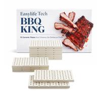 Ceramic Grill Tiles by BBQ King, 15 Universal Grilling Tiles, 270 Square Inches, Adaptable to Any Gas Grill, Replace Lava Rocks and Briquettes
