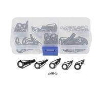 Ceramic Guide Ring Set | Stainless Steel Frame Fishing Rod Eyes | Smooth Casting Design for Easy Use | 5 Sizes Repair Kit for Rod Tips/Rebuilds | 25 Guides + 10 Swivels