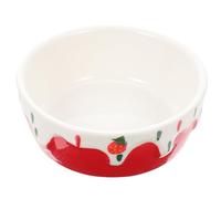 Ceramic Guinea Pig Food Bowl for Cage, Smooth Surface, Red | Non Porous Build, Not Easy to Break, Simple Style, for Rat Water Use in Small Habitats