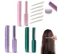 Ceramic Hairdressing Comb, Cedar and Ash Ceramic Hairdressing C omb, Portable Mini Curling & Straightening Com b, Frizz-Free Hair Anytime (MIX)