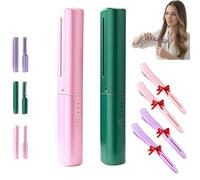 Ceramic Hairdressing Comb, Cedar and Ash Ceramic Hairdressing Comb, Smooth, Frizz-Free Hair Anytime, Anywhere, 3 Heat Settings,USB Rechargeable, Cordless 2-in-1 Touch-Up Combs (Pink + Green)