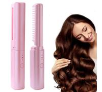 Ceramic Hairdressing Comb Cordless Heated Styling Brushes, Portable Rechargeable Hair Brush Negative Ion Hot Brush For Hair-Friendly Frizz-Free Hair Anytime (Pink)