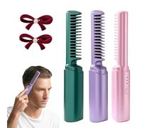Ceramic Hairdressing Comb, Frizz-Free Hair Anytime, Cedar and Ash Ceramic Comb, Mini Dual Purpose Curling Iron for Every Hair, 3 Heat Settings (Multicolored)