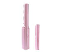 Ceramic Hairdressing Comb Portable USB RechargeableCeramic Styling Brush Portable Mini Cordless Electric Hair Straightener Brush for Daily Home Travel Salon Wedding Bridal Party Festival Holiday
