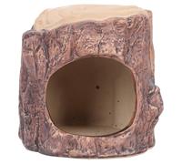 Ceramic Hamster Bed Portable and Cooling with Imitation Wood Design Hamster Sleeping Bed Sturdy Ceramic Material for Small Pets Suitable for Home Decoration and Little Squirrel