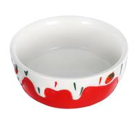 Ceramic Hamster Food Bowl Anti Tip Retention for Small Pets | Red Decorative Dish, Smooth Surface for Cage Use, Guinea Pig Food Bowls, Hamsters and Dwarf Pets
