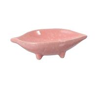 Ceramic Hamster Food Bowl Spill Resistant Pink Pet Dish