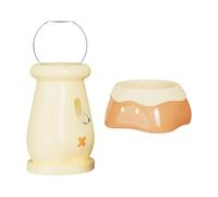 Ceramic Hamster Food Bowl with Water Dispenser Antislip Pet Feeding Bowl for Small Animals Feeding Water Supply Hamster Feeding Bowl Water Dispenser Set