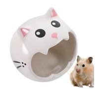 Ceramic Hamster - Gerbil Cave Cooling | House of Small Animals | Cat Shape Rest Hollows, Lemming Ceramic , Summer for the Comfort of Small Animals