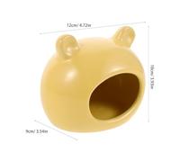 Ceramic Hamster Hideout Cooling House for Gerbils and Small Pets | Yellow Ice House Motif, Smooth Ceramic Surface, Easy Cleanup, Cute Shape for Summer Days in Cages