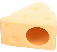 Ceramic Hamster Hideout Cooling Nest - Cheese Design Small Pet House for Resting, Sleeping, Breeding - Year-Round Use