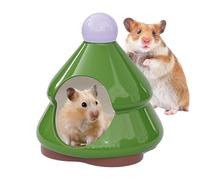 Ceramic Hamster Hideout - Cute Pine Tree Shape - Hamster Cave | Animal Shelter | Chinchilla Cave | Waterproof Habitat House Platforms | Cosy Bed Hideout for Chinchilla Squirrel Hedgehog I