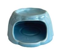 Ceramic Hamster House in The Shape of Pudding, Creative Hideaway And Decorative Bed for Small Rodents, Ideal As A Gift, Blue