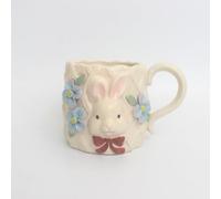 Ceramic Hand-Painted Cute Girlish 3D Coffee Cup Girls Tea Cup Cartoon Rabbit Mug Gift 300ml Water Milk Tea Home Office Couple for Birthday Mother's Day Christmas Valentine's Day (2)