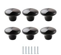 Ceramic Handle 6Pcs Ceramic Knobs Single Hole Colorful Cabinet Bookcase Drawer Handle Black