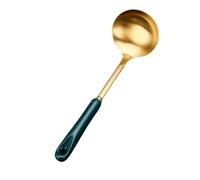 Ceramic Handle Spatula Soup Spoon Stainless Steel Home Cooking Tool Set Colander Kitchen(Soup Spoon)