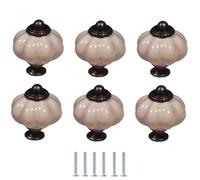 Ceramic Handles 6Pcs Lantern Ceramic Knobs Cabinet Drawer Handle Skin Color