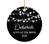 Ceramic Hanging 7.3CM, Aunt Of The Bride Ceramic Ornament Funny Christmas Baubles Keepsake Ceramics Xmas Ornament For Home Decor Party Family