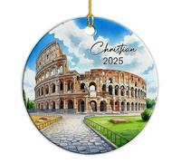 Ceramic Hanging 7.3CM, In Rome Ceramic Ornament Keepsake Christmas Tree Decoration Personalised Ceramics Xmas Ornament For Home Decor Family Party