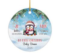 Ceramic Hanging 7.3CM, My First Ceramic Ornament Funny Ceramics Xmas Ornament Keepsake Christmas Baubles For Holiday Family Party