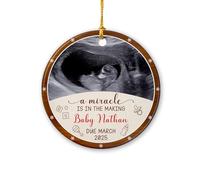 Ceramic Hanging A Miracle Is In The Making Christmas Baubles Funny Ceramic Ornament Cute Christmas Tree Decoration For Holiday Home Decor Gift