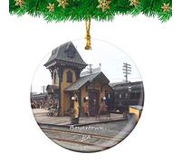 Ceramic Hanging Boyertown Colebrookdale Railroad Pennsylvania Travel Ceramic Ornament Personalised Christmas Baubles Funny Christmas Tree Decoration For Home Decor Family Party 7.3CM