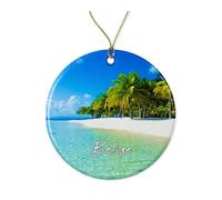 Ceramic Hanging Caribbean Souvenir - Celebrate The Beauty Of Belize'S Stunning Beaches Ceramic Ornament Funny Christmas Tree Decoration Personalised Ceramics Xmas Ornament For Holiday Home Decor