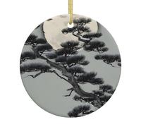 Ceramic Hanging Decoration - Exquisite Pine Tree Under The Moon Pattern for Homes, Stores, Shopping Malls Decorate
