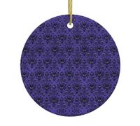 Ceramic Hanging Decorative Ornaments – Ghost swarm Full-Print Christmas Tree Home Party, Round Keepsake